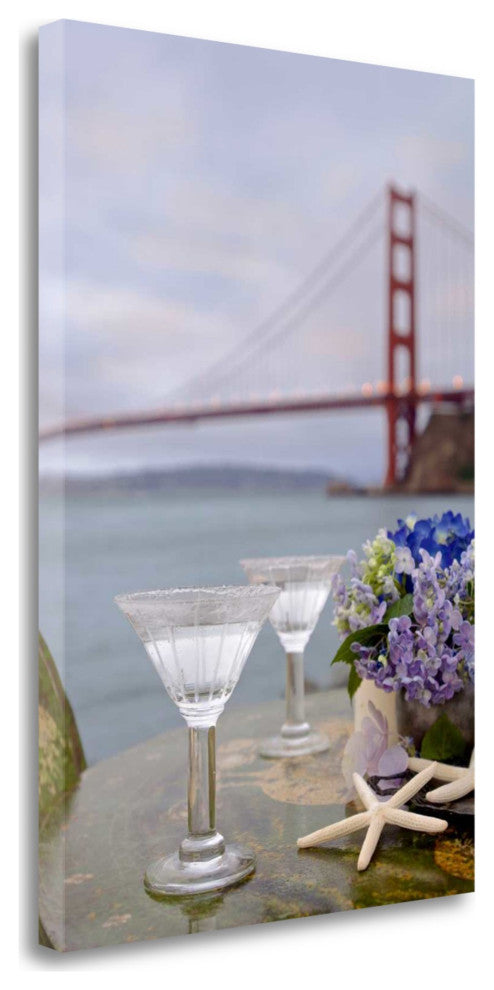 Beach Date For Two Golden Gate Bridge 1 Giclee Wrap Canvas Wall Art