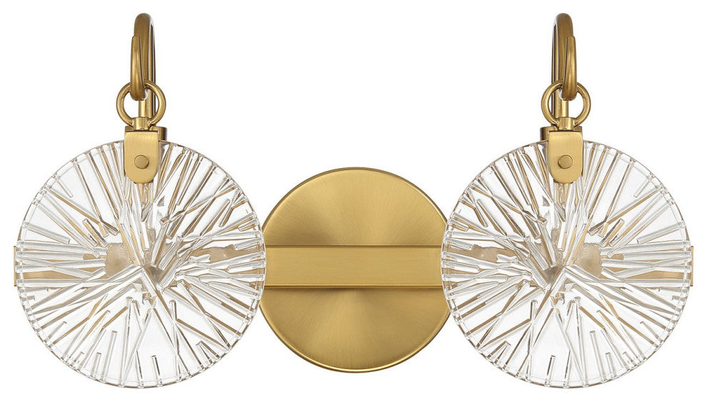 Addison 2-Light Bathroom Vanity Light, Warm Brass