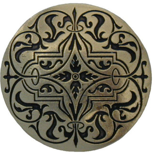 Renaissance Knob, Bright Brass Etch