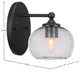 Capri 1-Light Wall Sconce, Matte Black/Clear Bubble