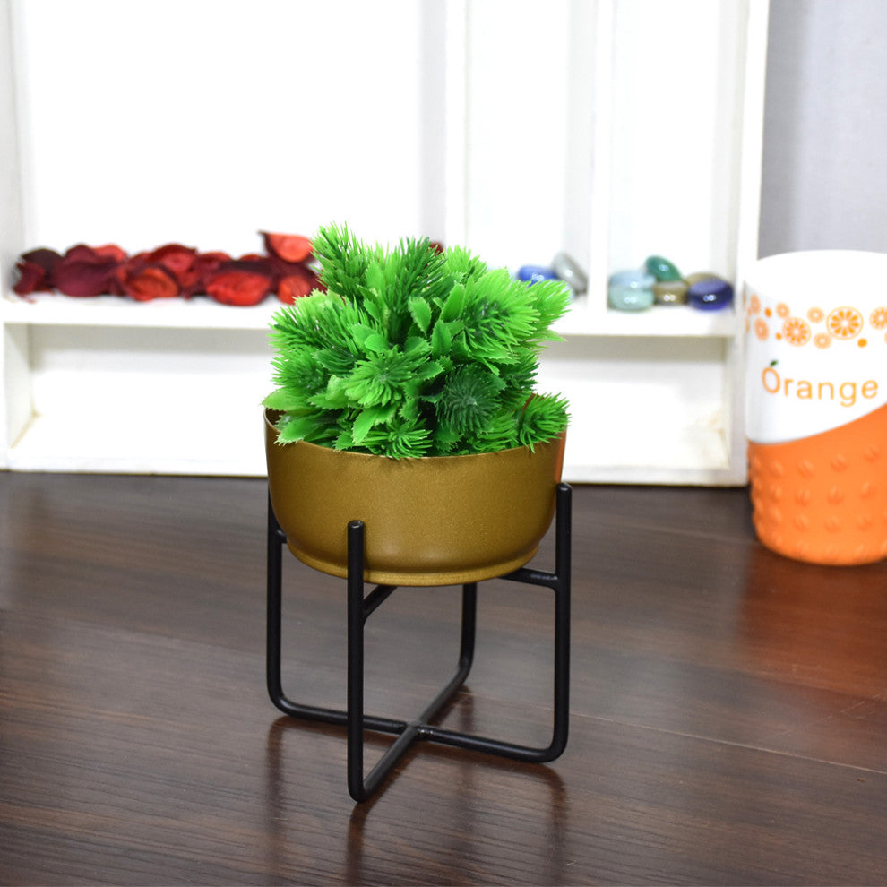 Handmade 100% Iron Round Modern Planters Pot, Gold