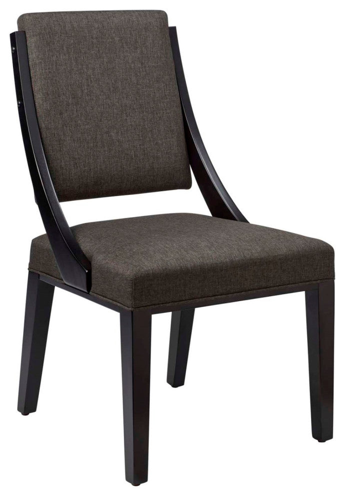 Side Dining Chair, Set of 2, Gray, Fabric, Modern