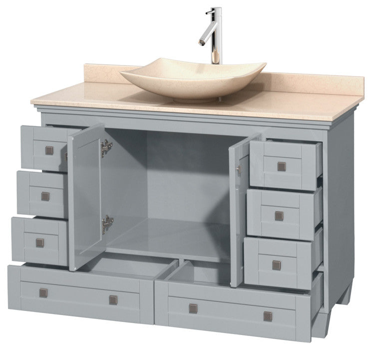 Acclaim Oyster Gray Vanity, 48", Arista Ivory Marble, Ivory Marble