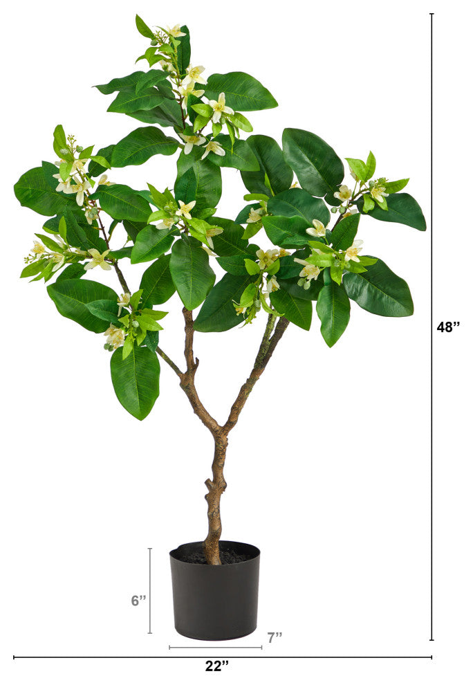 4' Grapefruit Flower Artificial Tree