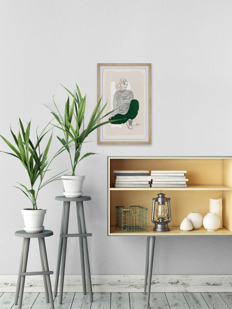 "Strong Woman Stay Young" Framed Painting Print, 12x18