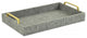 Gray Linen and Wooden Tray