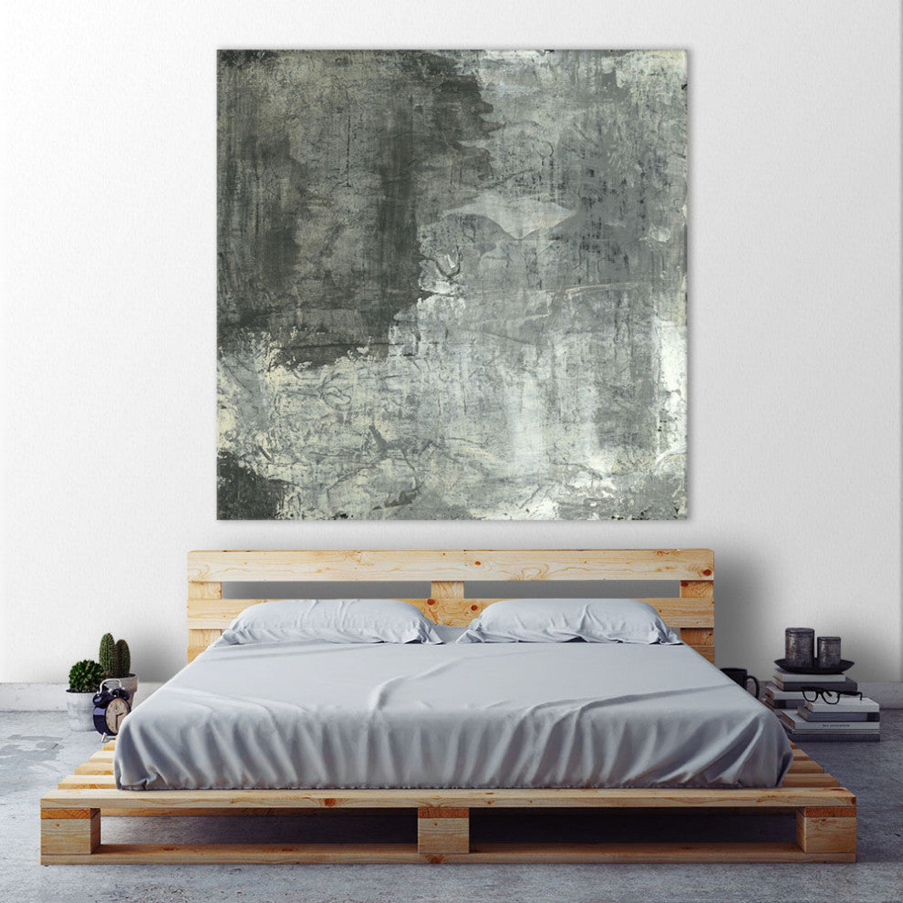 "Gray Abstract II" Fine Art Giant Canvas Print, 54"x54"