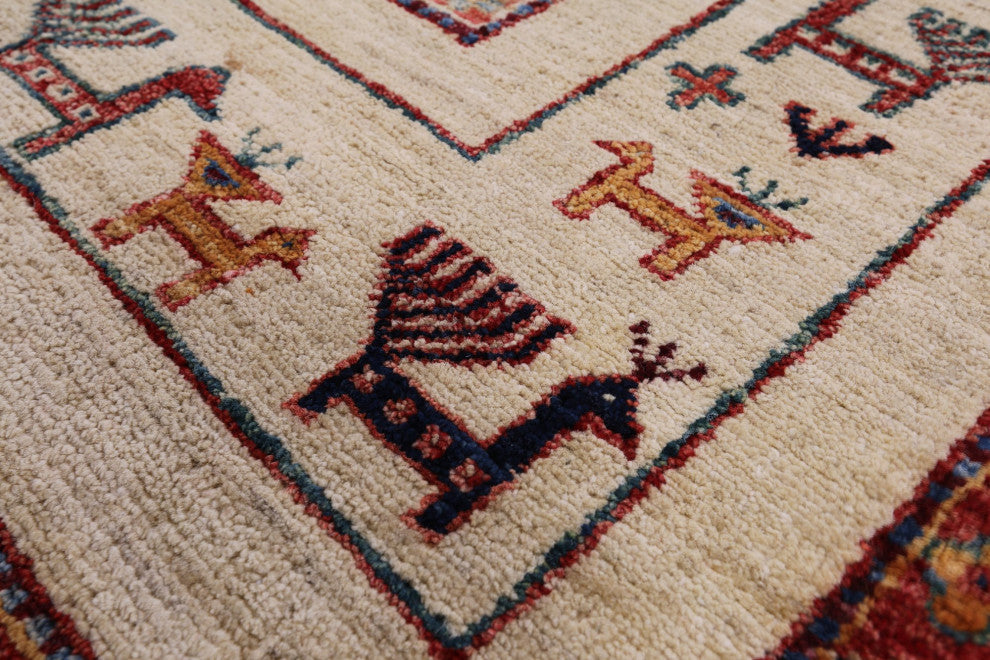 Tribal Persian Gabbeh Hand Knotted Wool Rug 8' 1" X 11' 4" Q11129