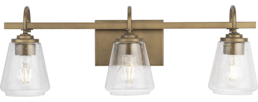 Martenne Collection 3-Light Modern Farmhouse Vanity Light, Aged Bronze