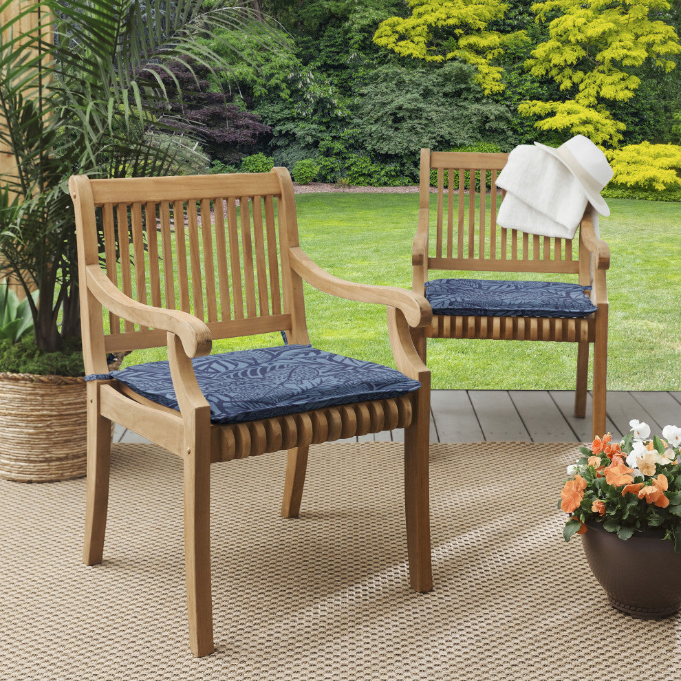 Sorra Home Maven Capri Corded Chair Pad, Set of 2, 17"x17"x2"