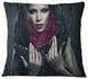 Passionate Woman in Black Portrait Throw Pillow, 16"x16"