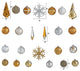 Shatterproof, 52 Count Xmas Tree Ornament Set, 80mm to 150mm With Reusable Tray
