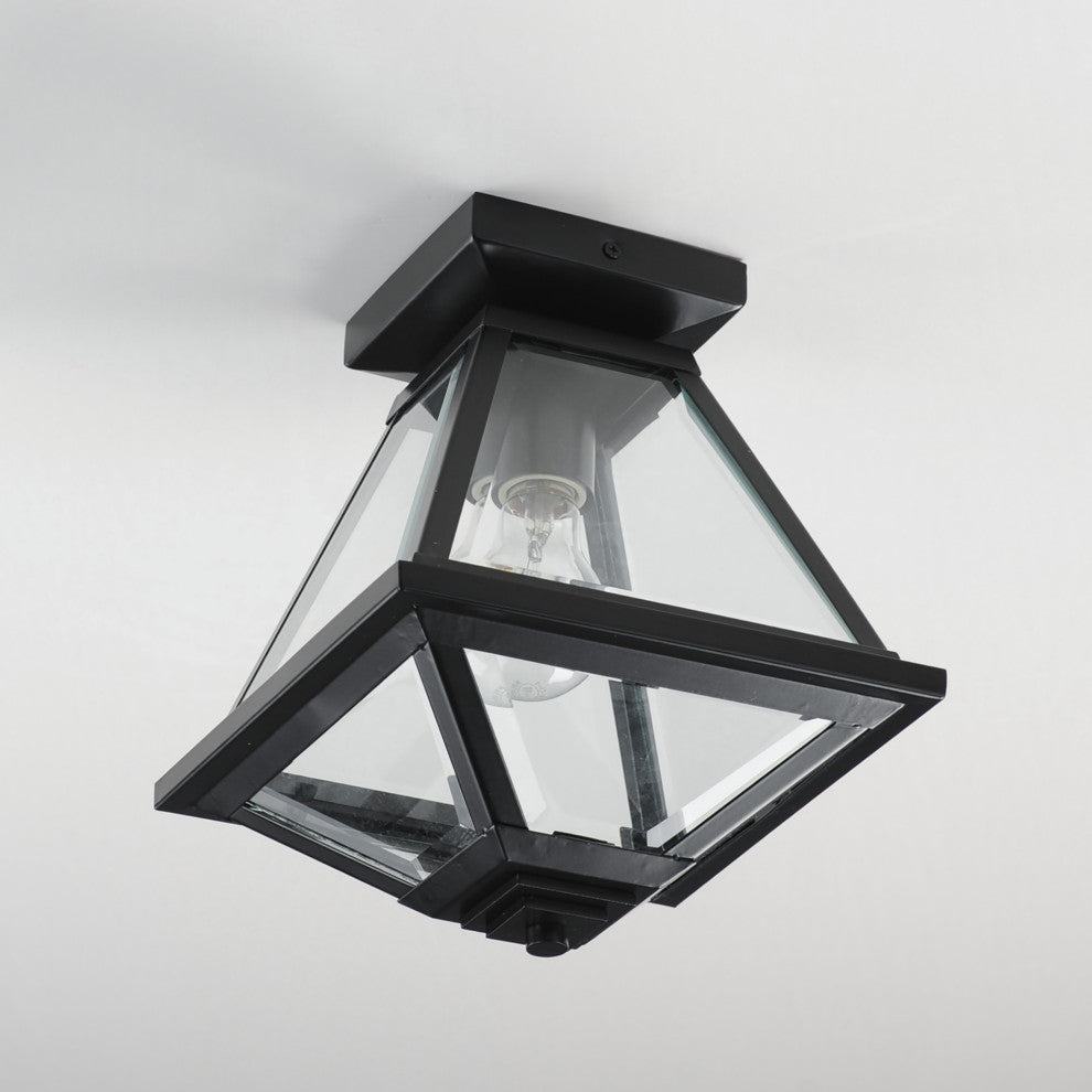 Maxim 30560 Prism 9"W Semi-Flush Lantern Ceiling Fixture - Black