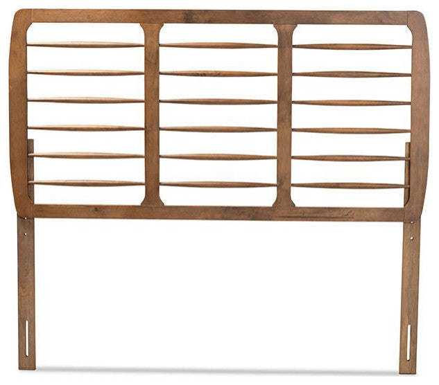 Carolyn Mid-Century Modern Ash Walnut Finished Wood Full Size Headboard