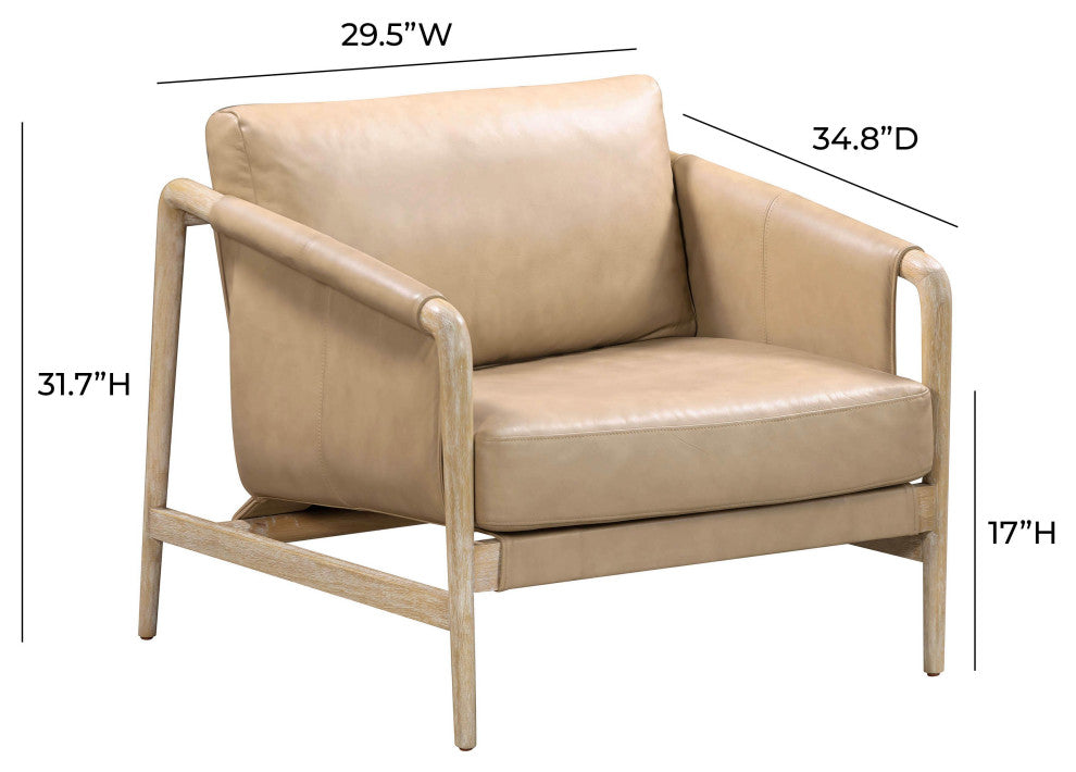 Chakka Tan Genuine Leather Accent Chair