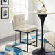 Counter Stool Chair, Fabric, Metal, Black Beige, Bar Pub Cafe Bistro Restaurant