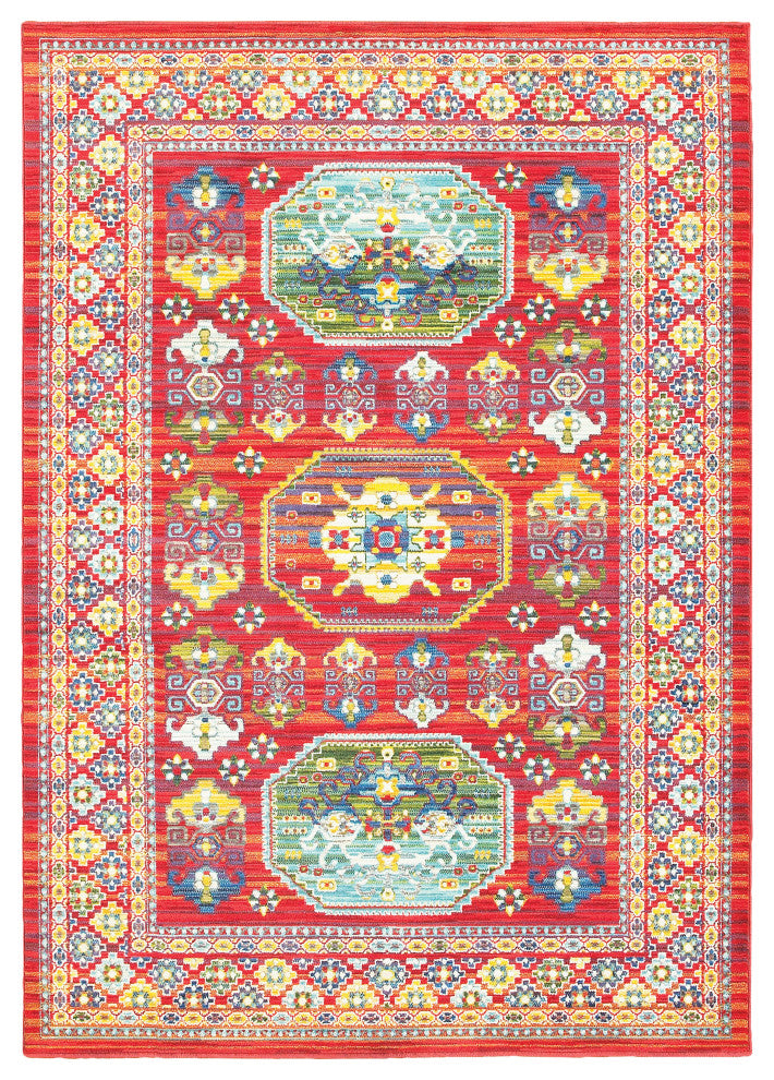 Oriental Weavers Joli Red/ Multi Oriental Indoor Area Rug 7'10"X10'10"