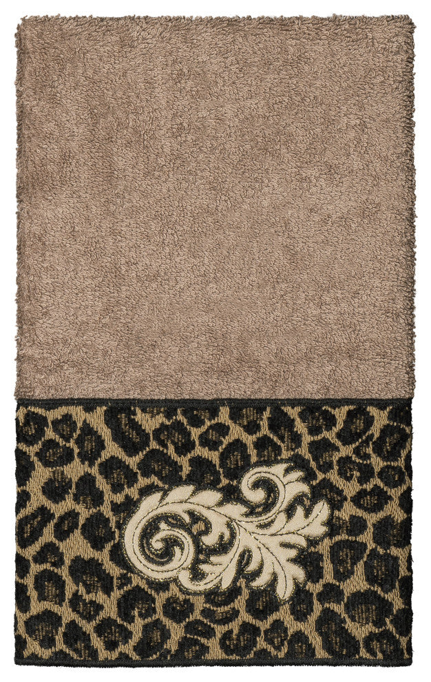 Linum Home Textiles Turkish Cotton April Embellished Hand Towel, Latte