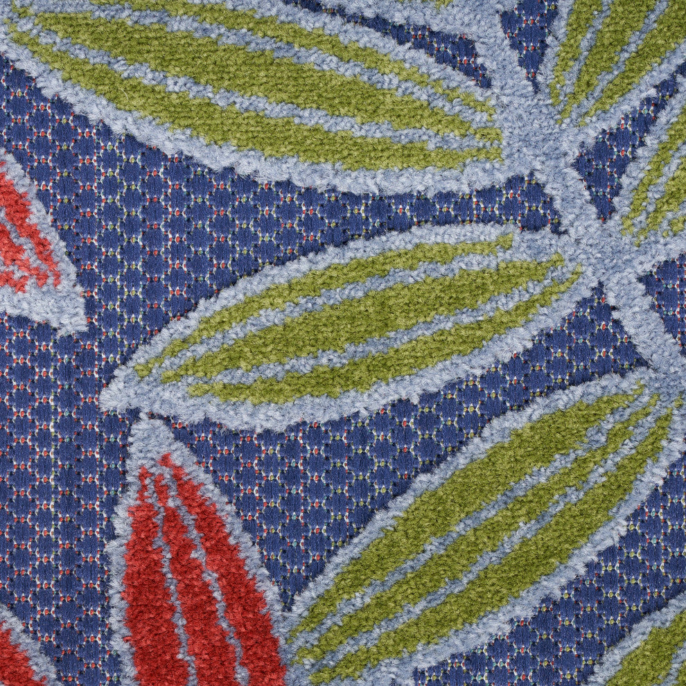 Nourison Aloha 9' x 12' Navy Multicolor Outdoor Area Rug