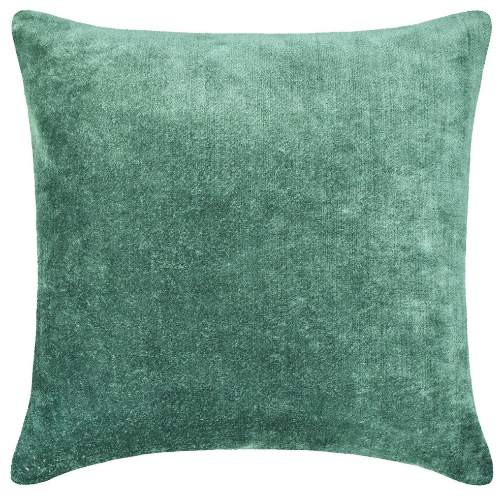 Sea Blue Velvet Pillowcase 24"x24" Pillow Cover Top Zipper - Velvet Sea Jules