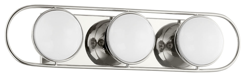 3 Light Bath Sconce, Polished Nickel