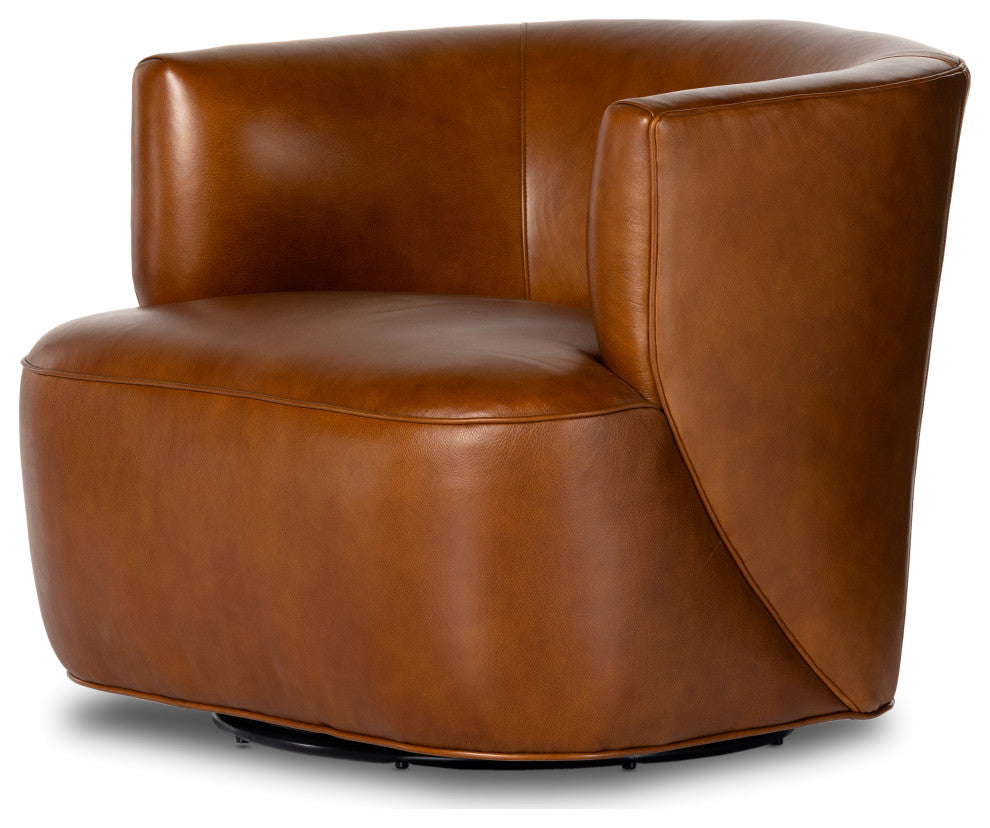 Mila Swivel Chair-Riviera Cognac