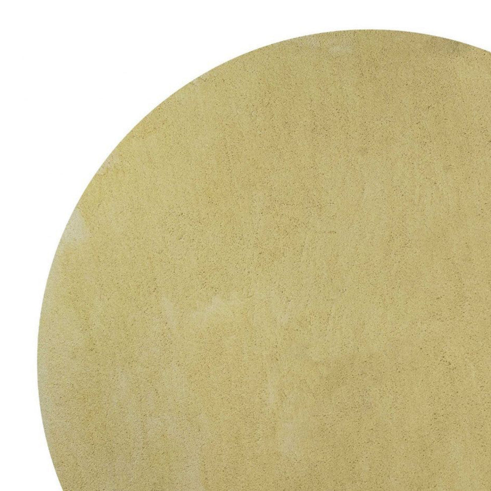 HomeRoots 8' Canary Yellow Hand Woven Round Indoor Shag Area Rug