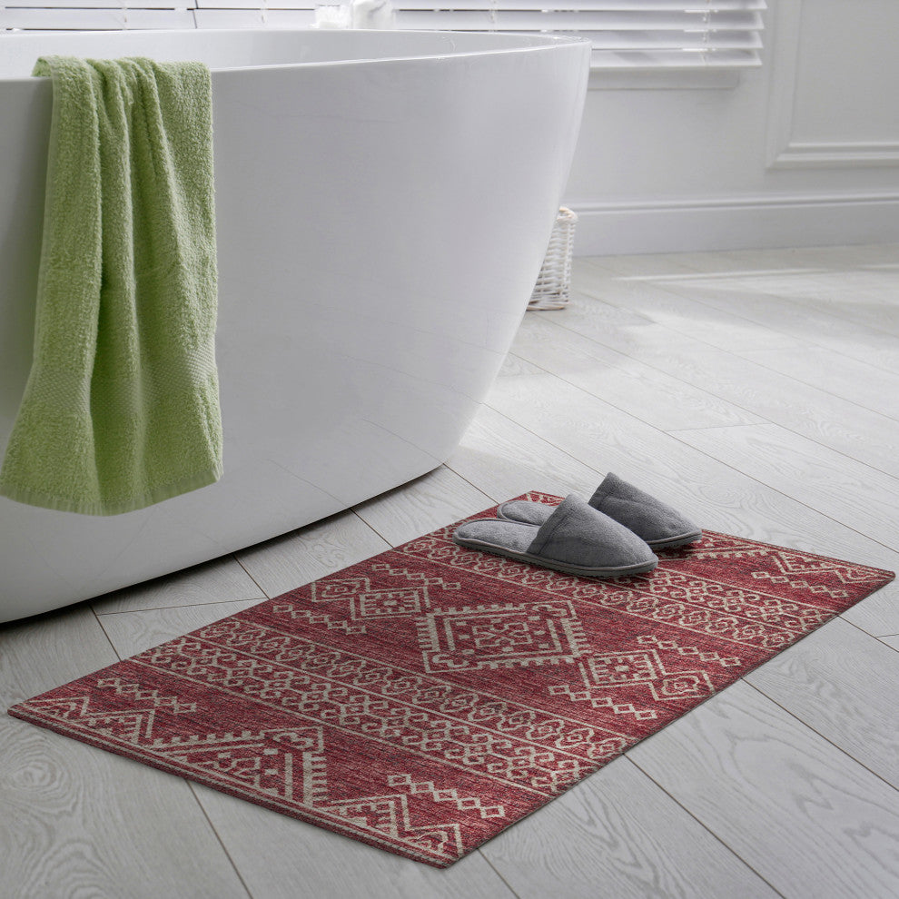 Indoor/Outdoor Sedona SN14 Paprika Machine Washable 1'8" x 2'6" Rug