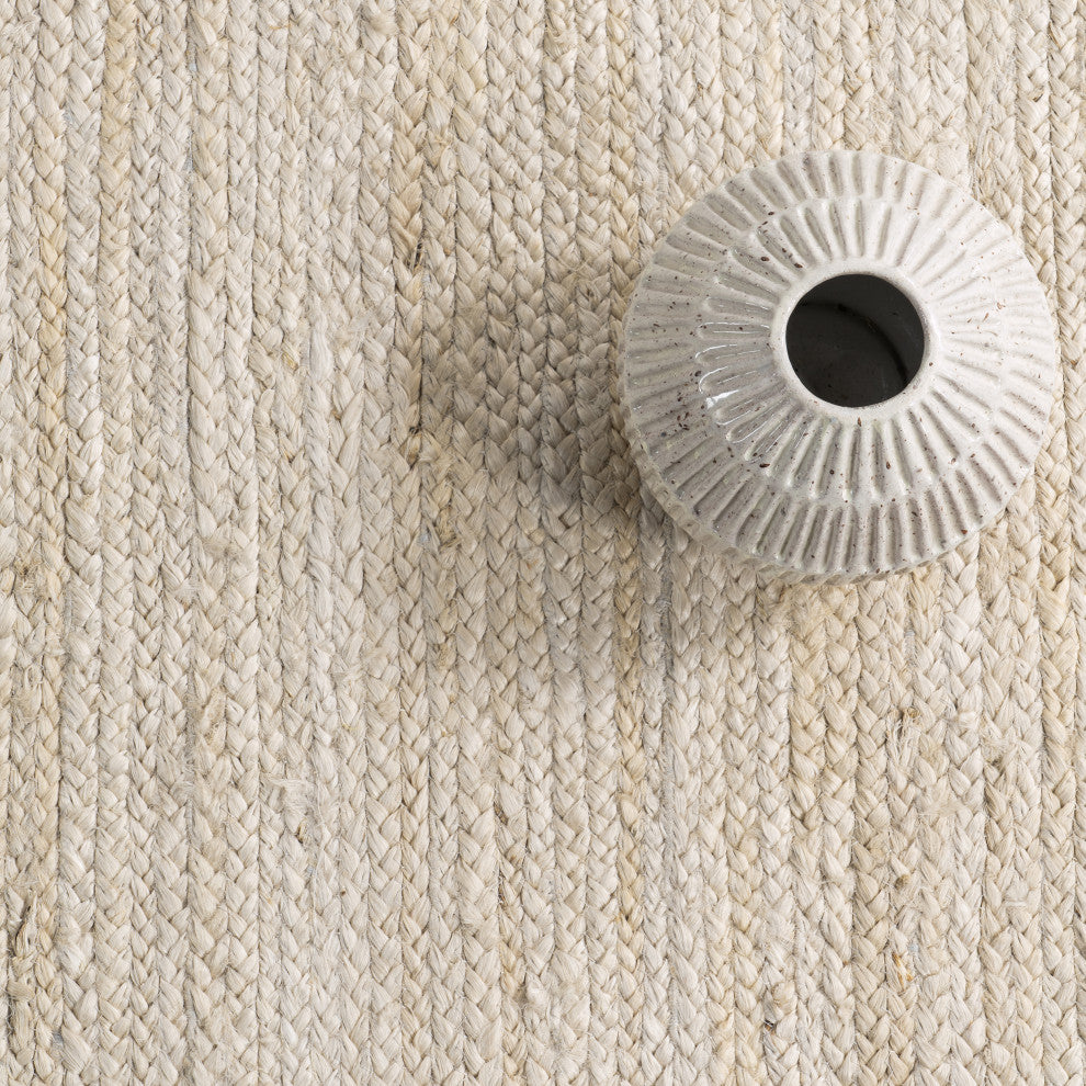 Nuloom Rigo Hand Woven Farmhouse Jute Area Rug, Off White 5'x8'