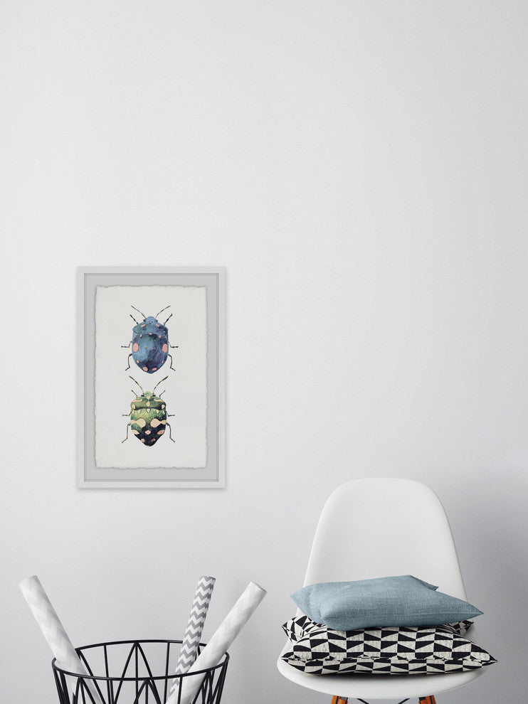 "Beetle Pair" Framed Painting Print, 20"x30"