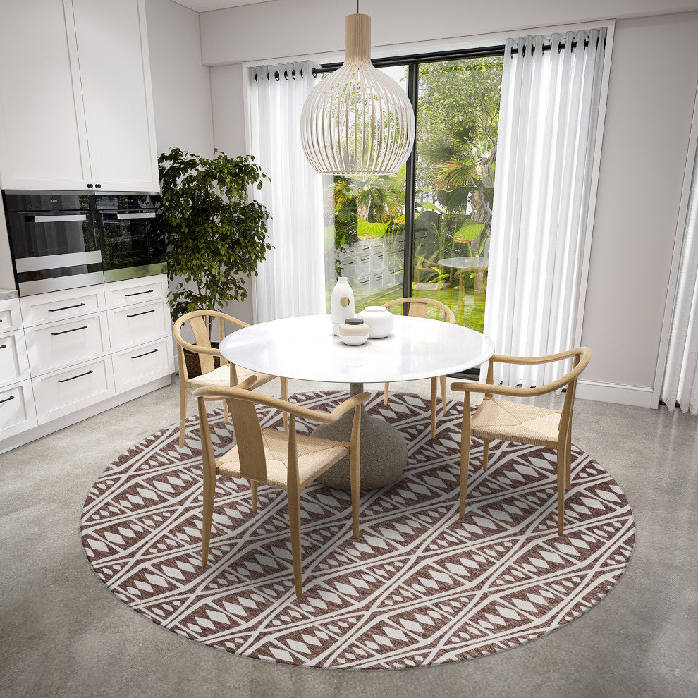 Indoor/Outdoor Sedona SN6 Coffee Machine Washable 10' x 10' Round Rug