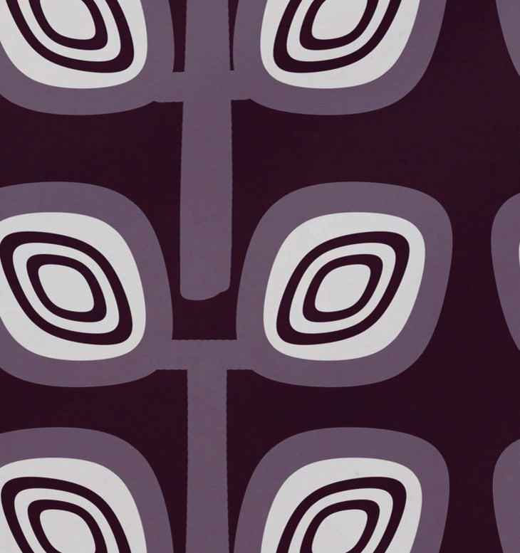 18"x14" Leaf Tree, Geometric Print Placemat, Purple, Set of 4