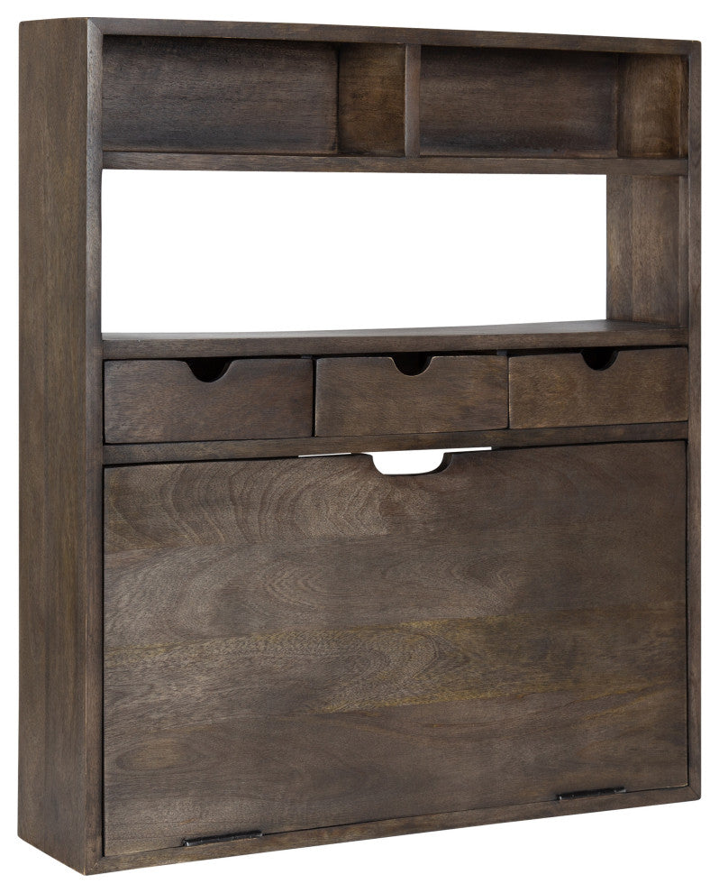 Georgie Wall Hanging Desk, Rustic Brown, 26x6x30