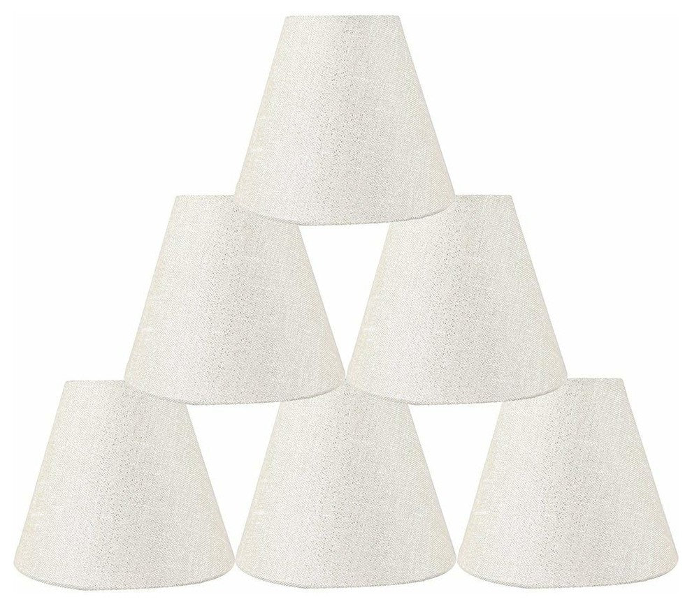 3x6x5" Chandelier Shade, Metallic Natural, Set of 6
