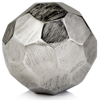 4" Silver Rough Hewn Faceted Sphere