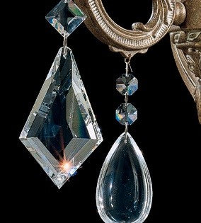 La Scala 2-Light Wall Sconce in Antique Silver With Clear Heritage Crystal