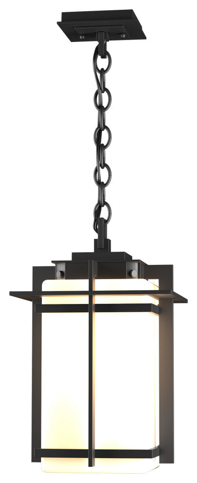 Tourou Large Outdoor Ceiling Fixture, Coastal Black Finish, Opal Glass