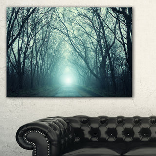 "Fall Forest Path With Green Light" Landscape Photo Wall Art, 40"x20"