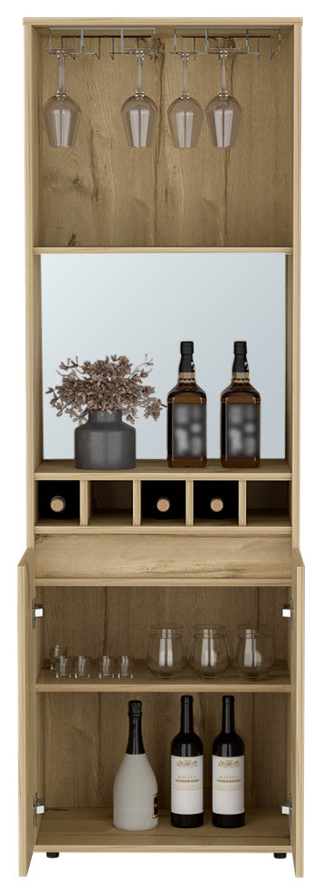 Bar Cabinet Tucson, Living Room, Light Oak
