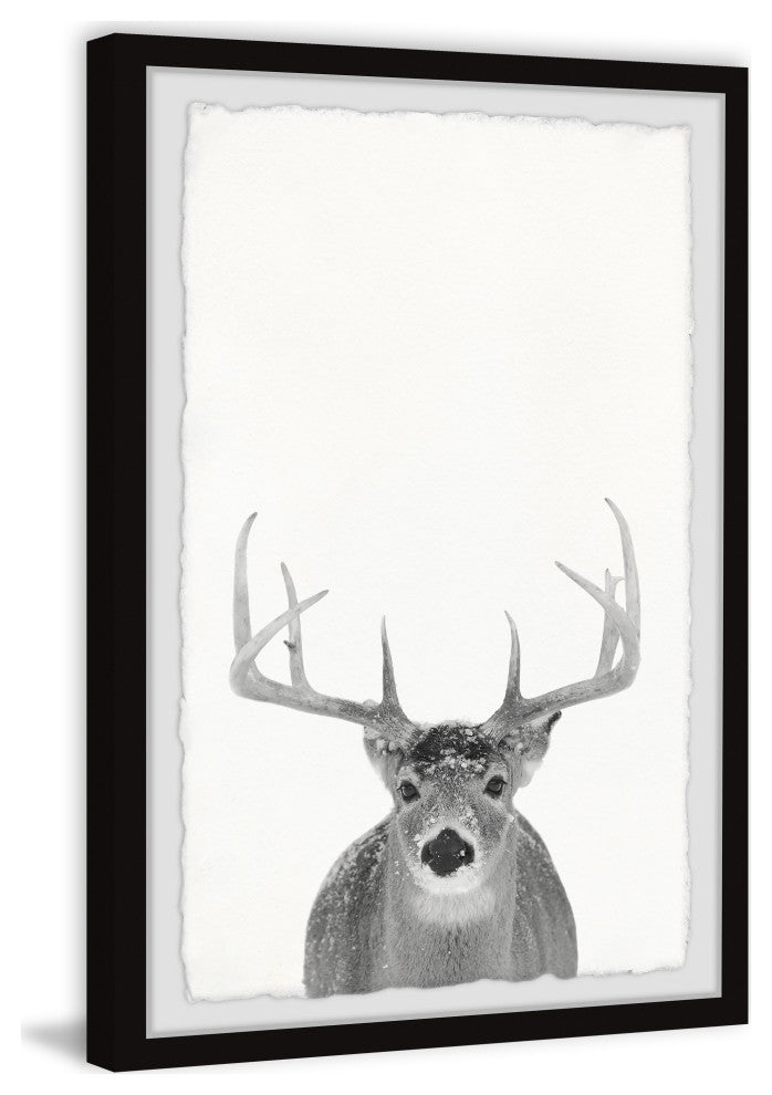 "Grey Deer" Framed Painting Print, 12x18