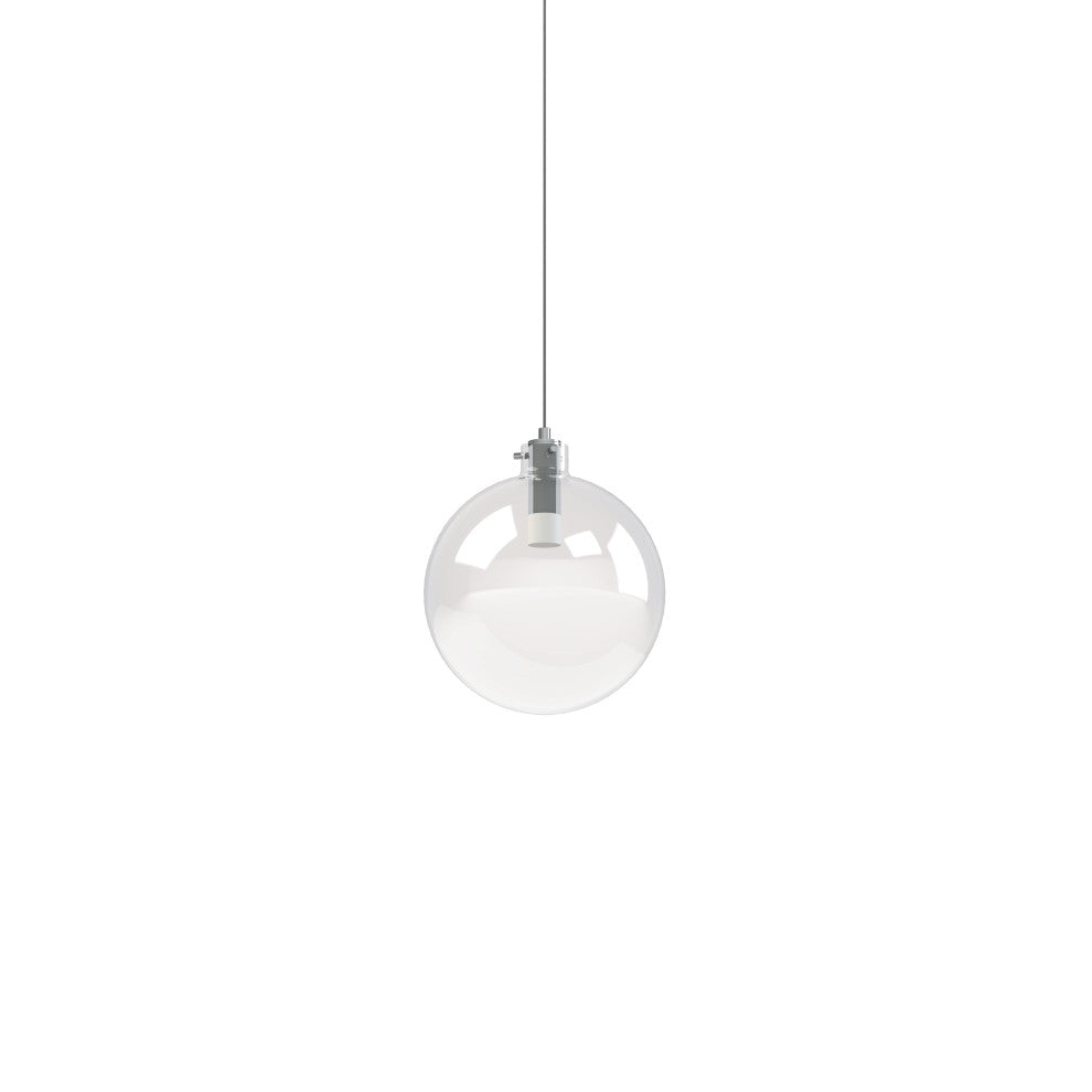 Sphere 8" Clear Glass Single Pendant - 3W - Matte Black Socket