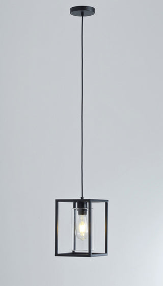 1-Light Rectangular Clear Glass Shade Pendant Lighting Chandelier