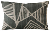 Plutus Gray Sketch Abstract Luxury Throw Pillow, 20"x26"