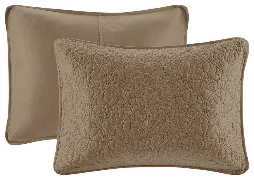 Madison Park Quebec Reversible Quilt Set, Mocha