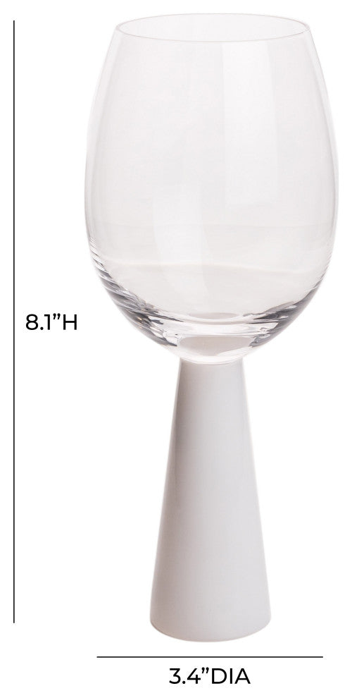 Rose Wine Glasses Set of 4, White