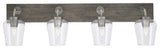 Oxbridge, Bath Bar, Graphite & Painted Distressed Wood-look, 5" Clear Bubble