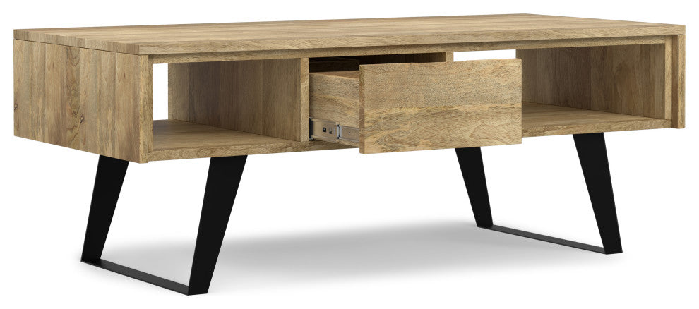 Lowry Solid Acacia Wood Coffee Table, Natural