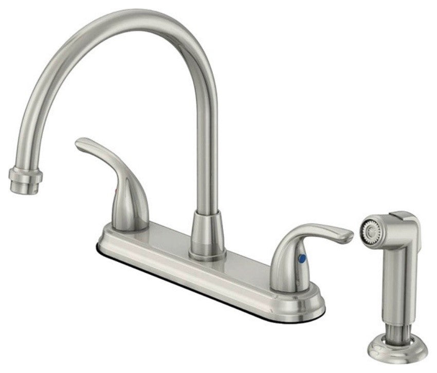 OakBrook F8FA0001CP-ACA1 Pacifica 2 Handle Kitchen Faucet With Side Spray