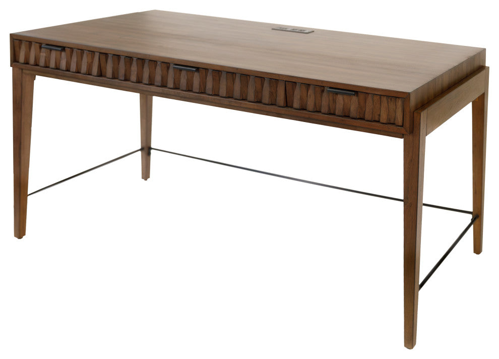 Mid-century Modern Writing Desk, Office Desk, Brown