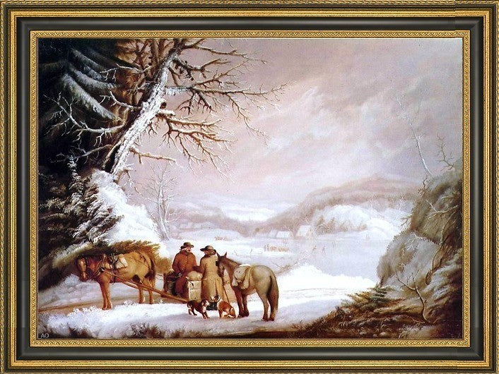 Alvan Fisher Meeting by a River Framed Premium Canvas Print, 18"x27"
